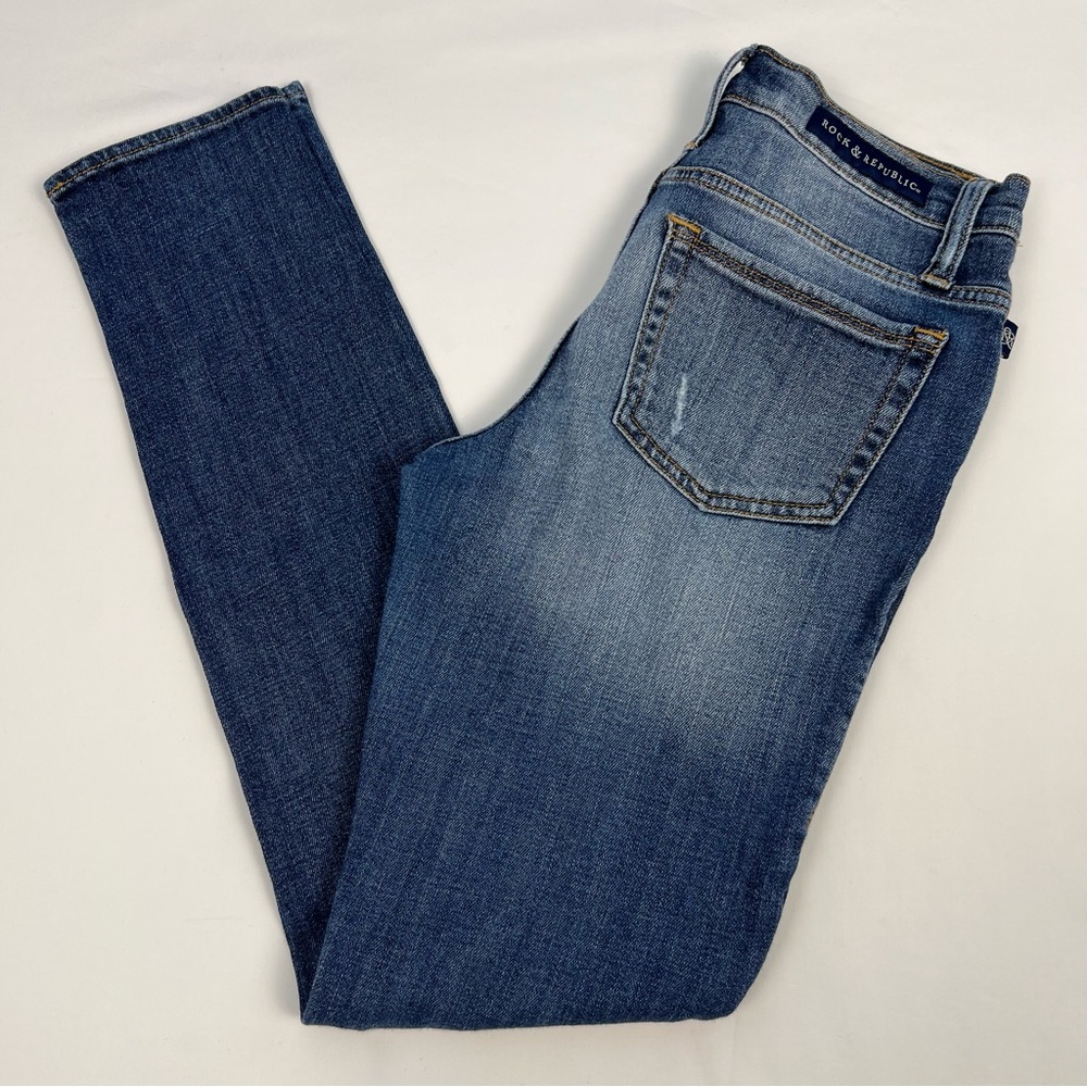 Rock & Republic Dark Blue Denim Jeans, Size: 4